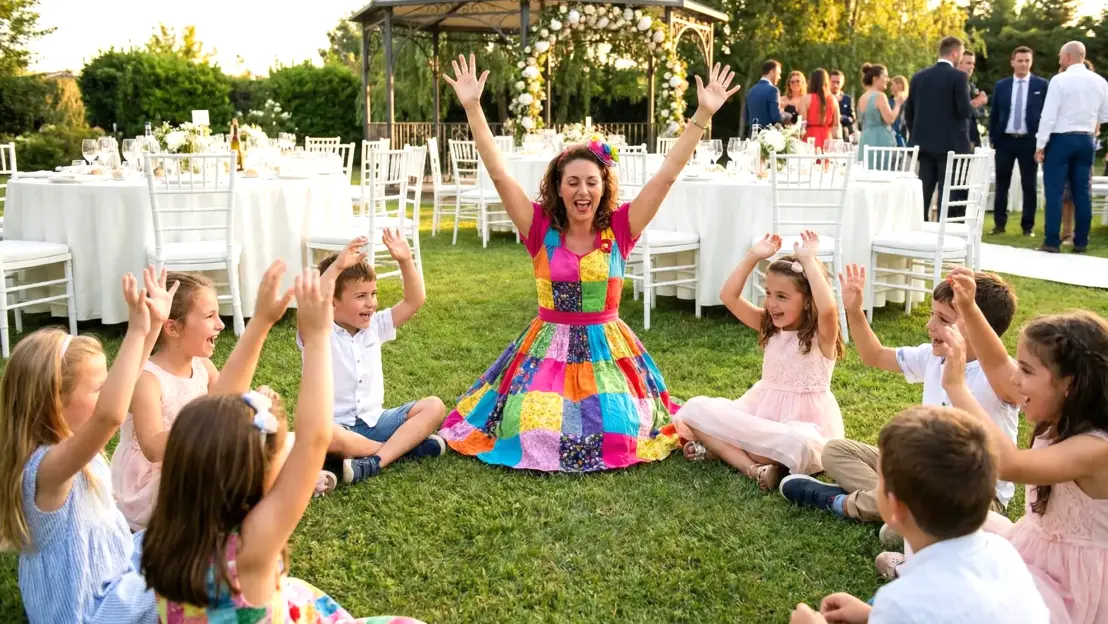 Animatrici professioniste che gestiscono bambini ai matrimoni in Marche e Abruzzo