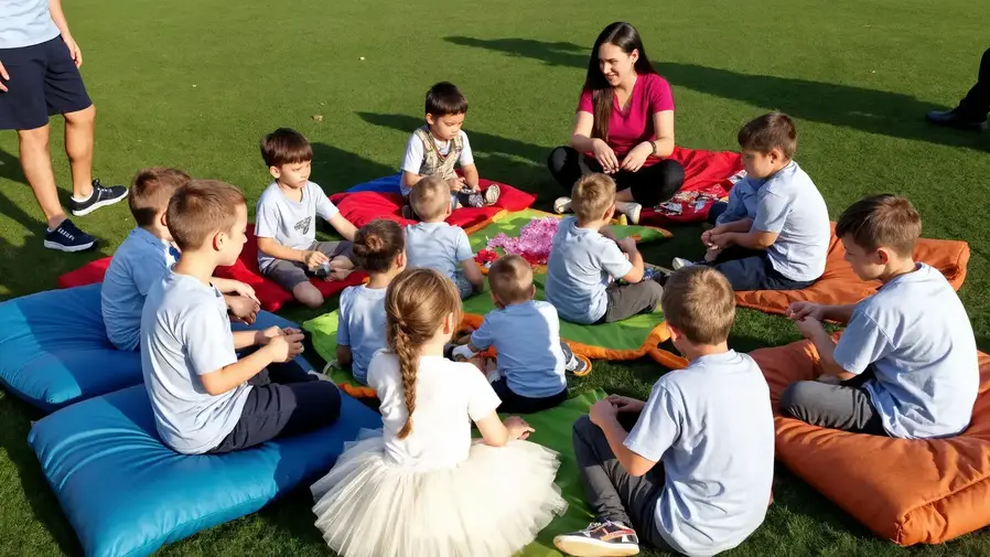 Animatrice Team Feel Good Show coinvolge i bambini in giochi divertenti durante un matrimonio nelle Marche, intrattenimento dedicato ai più piccoli.