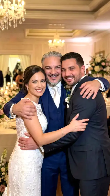Coppia di sposi si emoziona durante il matrimonio insieme a Matteo Rosati 