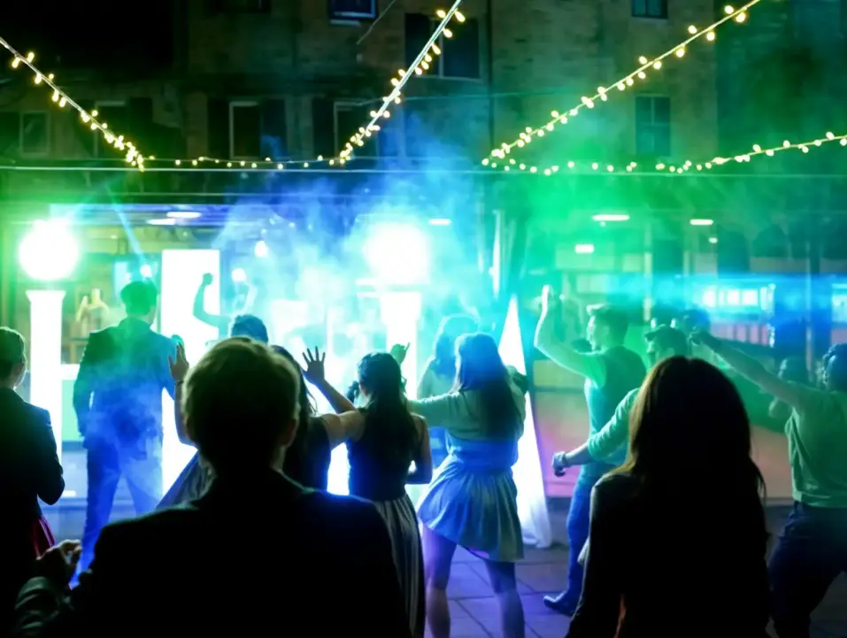 Festa 18 anni con animazione e musica Ragazzi che ballano e si divertono con animatori e DJ