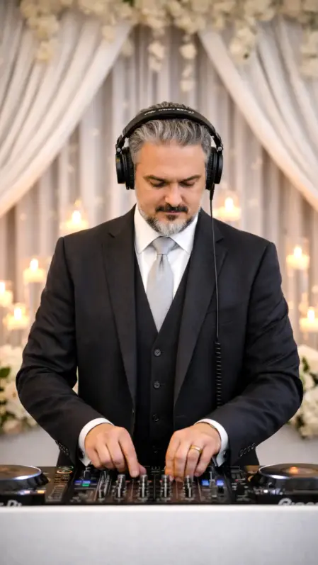 Matteo Rosati, DJ professionale si occupa della musica durante il ricevimento di matrimonio.	