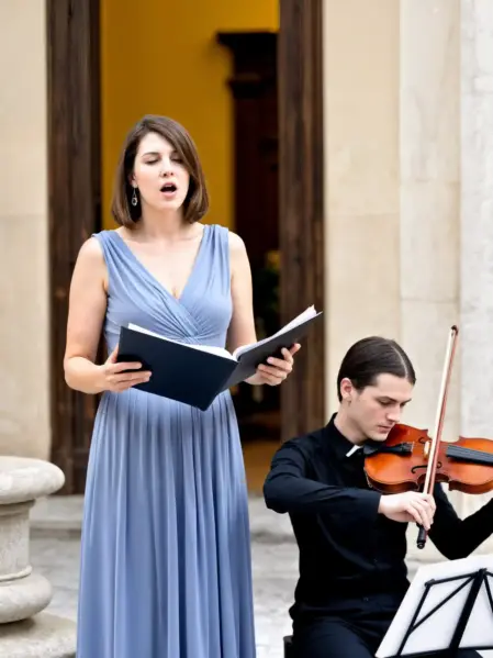 Cantante Soprano e Violinista suonano durante un matrimonio in chiesa