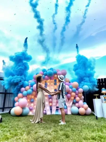 Effetti speciali per feste Baby Shower e Gender Reveal Scenografie ed effetti speciali per feste di Baby Shower e rivelazione del sesso del bebè