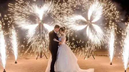 Effetti speciali con fiori luminosi rotanti per matrimoni ed eventi	