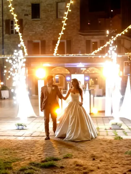 Fontane di scintille fredde usate come effetto speciale in matrimoni, concerti ed eventi