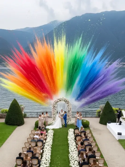 Getti di fumo colorato per creare un’atmosfera unica e suggestiva