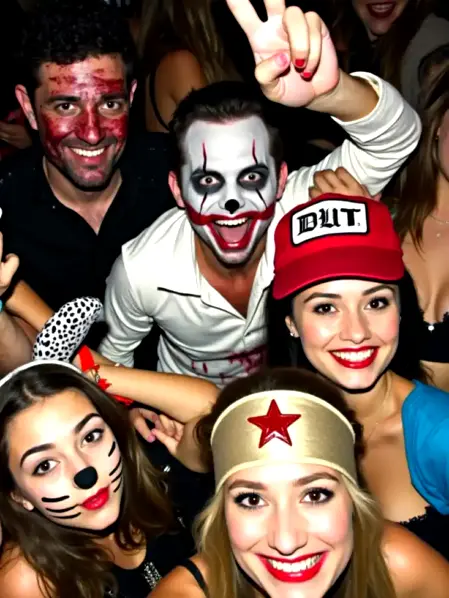 Spettacolo horror con animatori e costumi a tema Halloween	