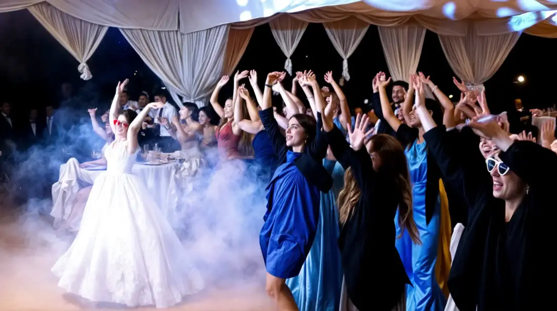 Momento di Felicità degli Sposi nel Giorno del Matrimonio<br /><br /> Gli sposi felici che si divertono durante il giorno del loro matrimonio, vivendo un sogno che diventa realtà<br /><br />